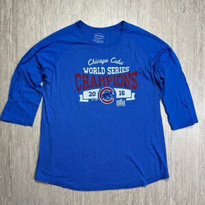 Chicago Cubs World Series Champions 2016 Majestic Threads Shirt Womens 2X USA